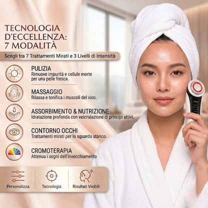 AuraTech ™ - Massaggiatore facciale 3 in 1 con Terapia a Led